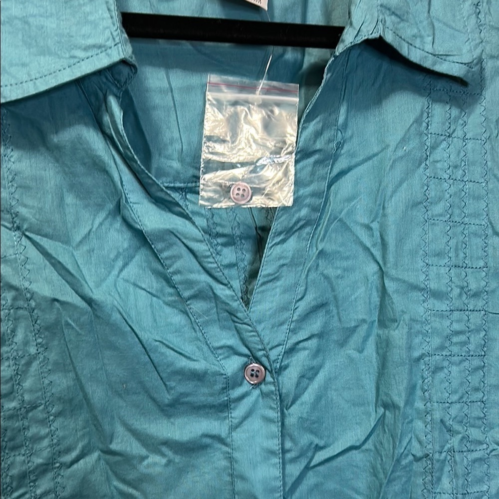 Teal Button Down Shirt - Picture 5 of 7